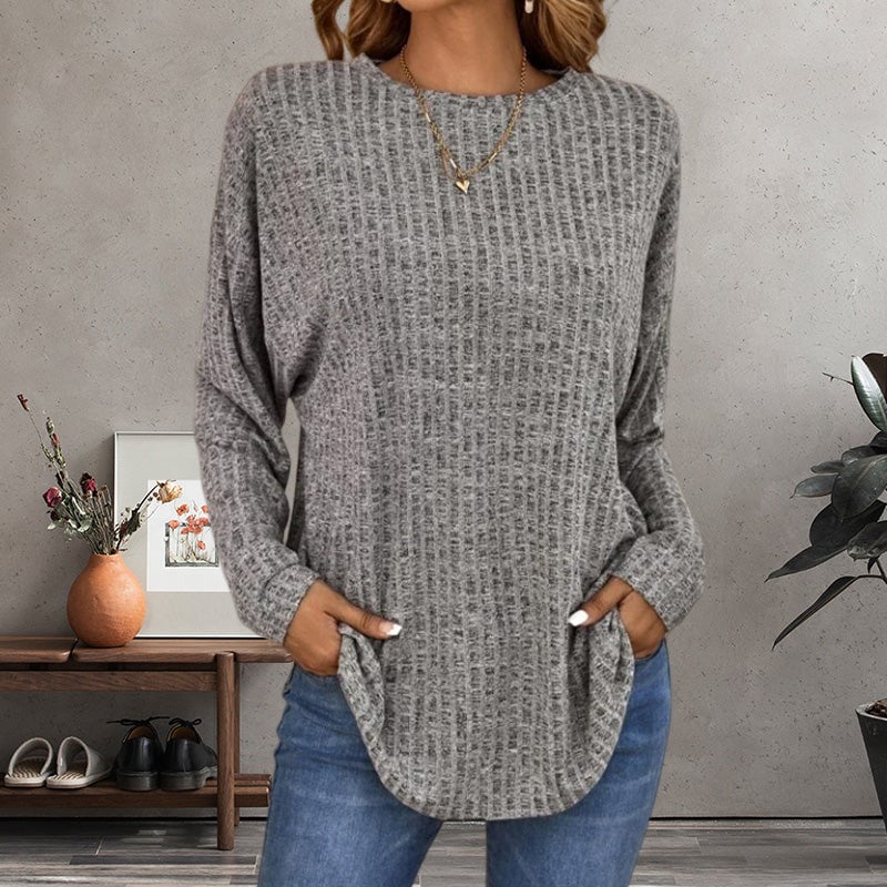 🌸Casual Long Sleeve Knit Sweater Soft Cotton Blend, Loose Fit &amp; Multiple Colors!