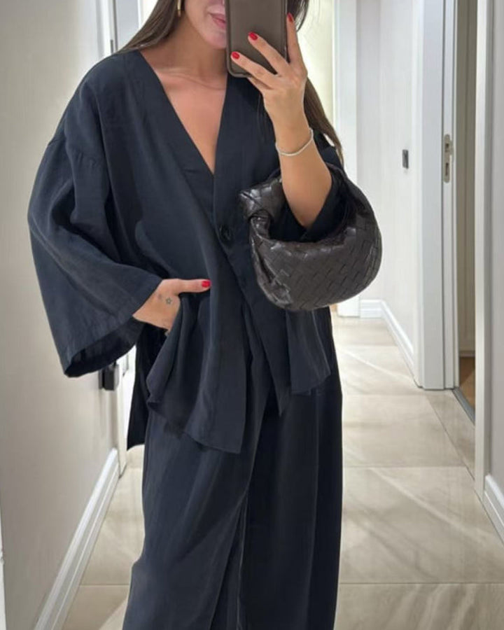 Sienna V-Neck Top &amp; Pants Set