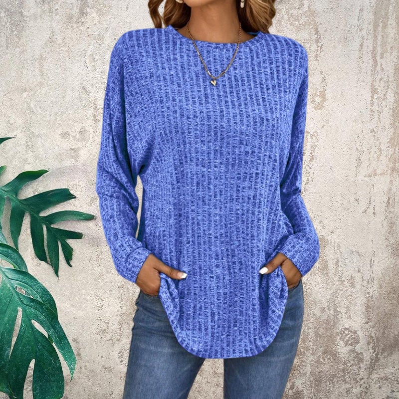 🌸Casual Long Sleeve Knit Sweater Soft Cotton Blend, Loose Fit &amp; Multiple Colors!