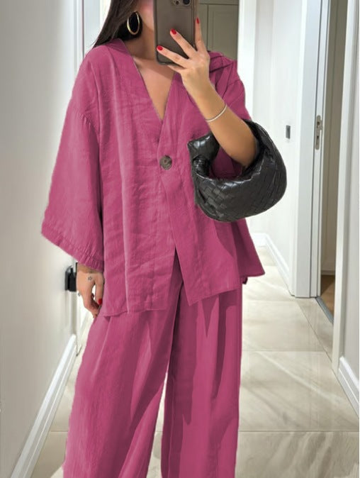 Sienna V-Neck Top &amp; Pants Set