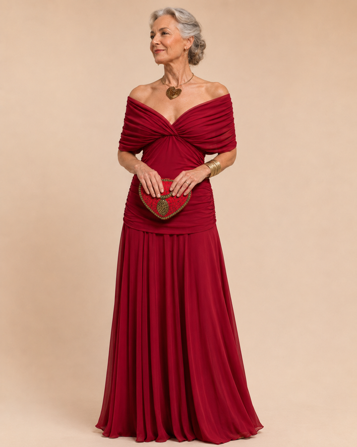Valentina™ | Long Floral Dress with V-Neck