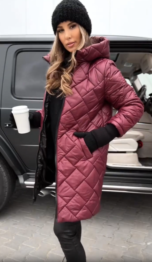Bogna | Elegant Quilted Down Jacket with Hood