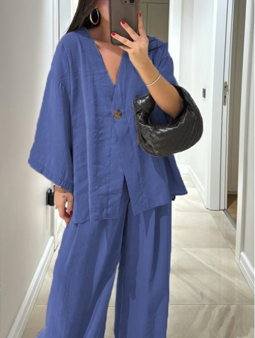 Sienna V-Neck Top &amp; Pants Set