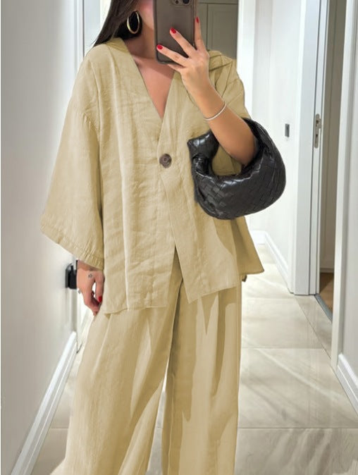 Sienna V-Neck Top &amp; Pants Set