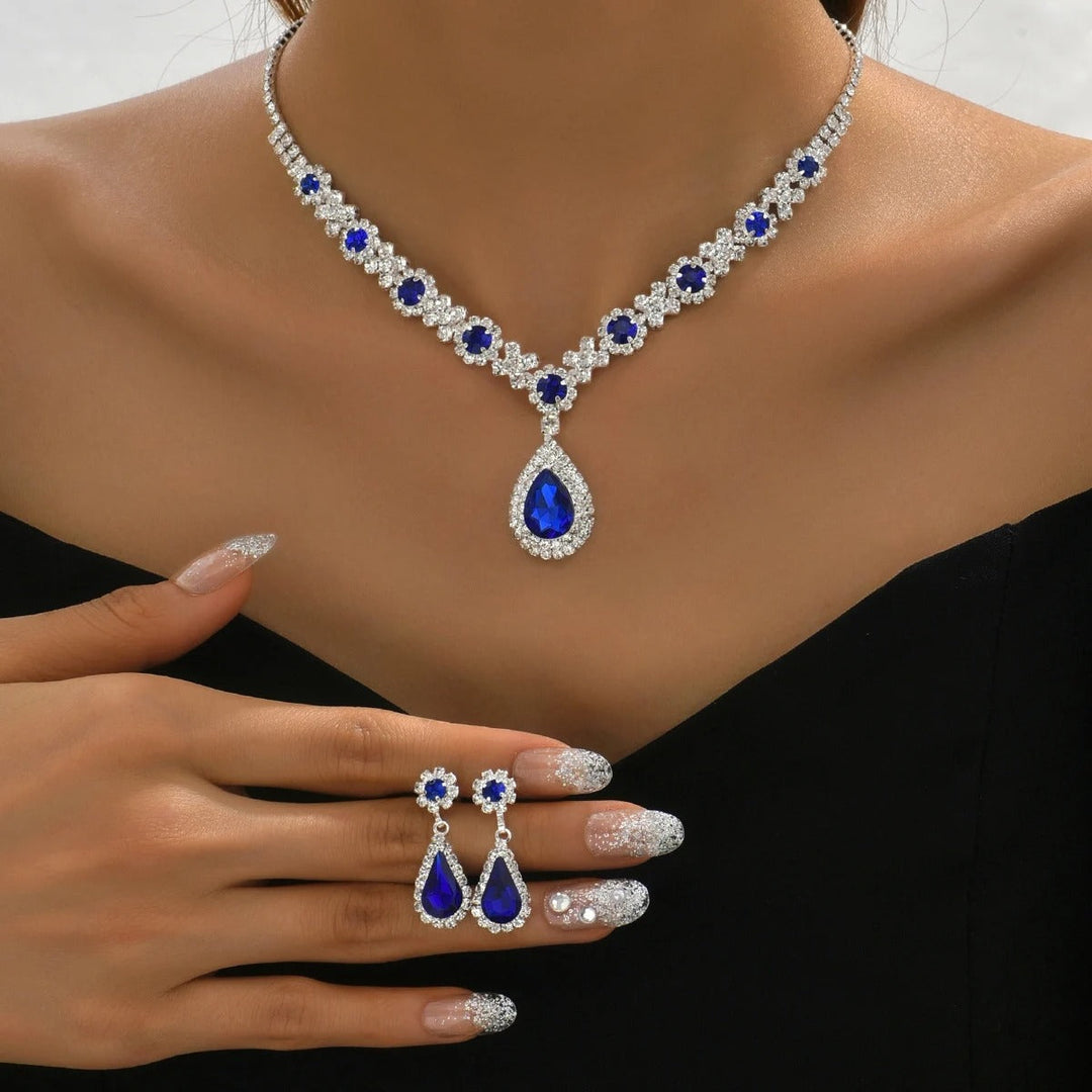 Kaylee™ | Emerald Crystal Necklace &amp; Earring Set