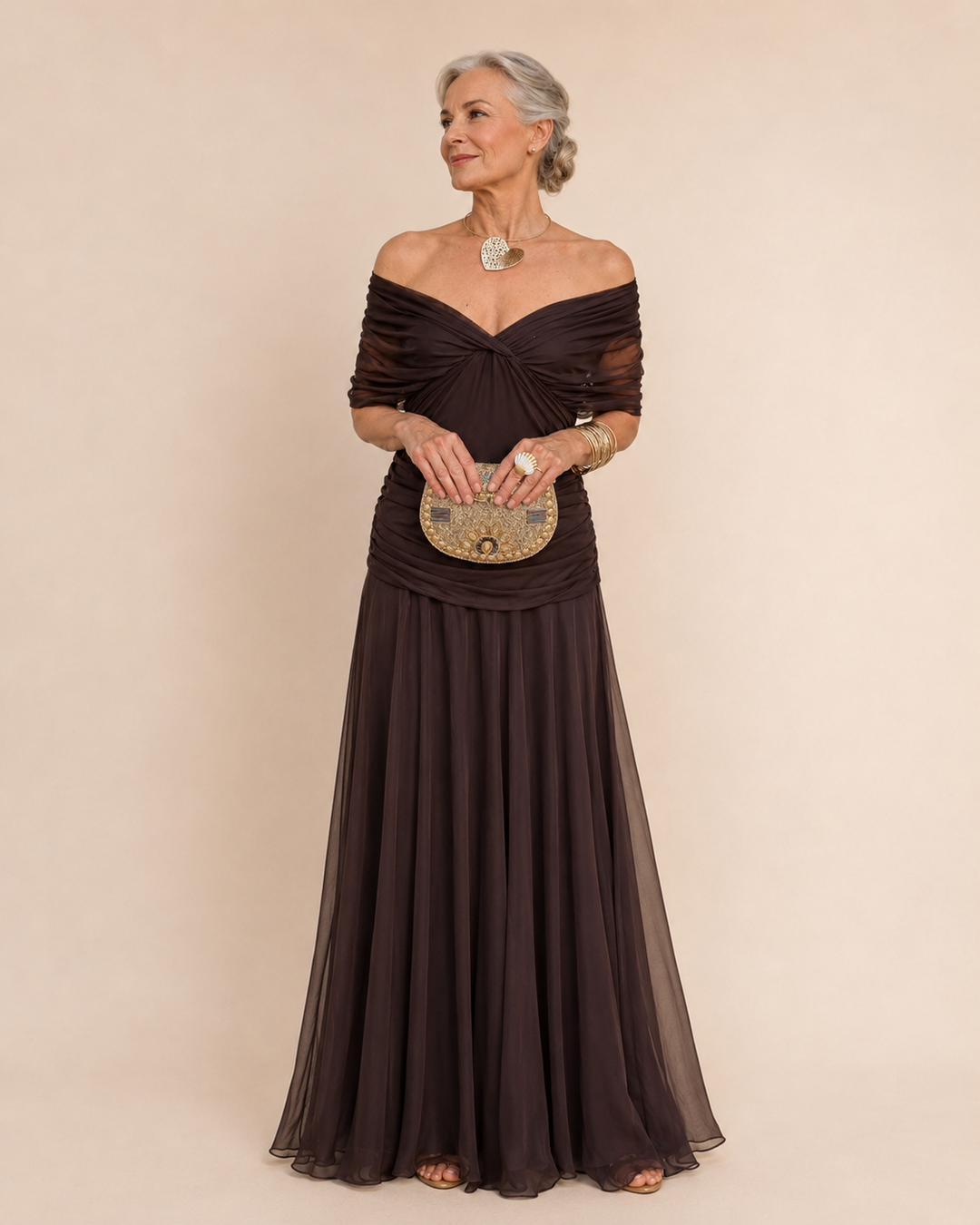 Leona™ | Long Floral Dress with V-Neck