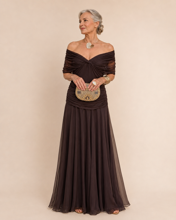 Valentina™ | Long Floral Dress with V-Neck