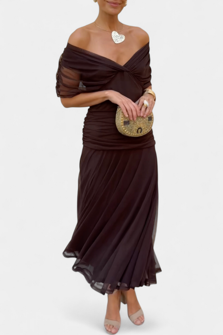 Alora™ | Long Floral Dress with V-Neck