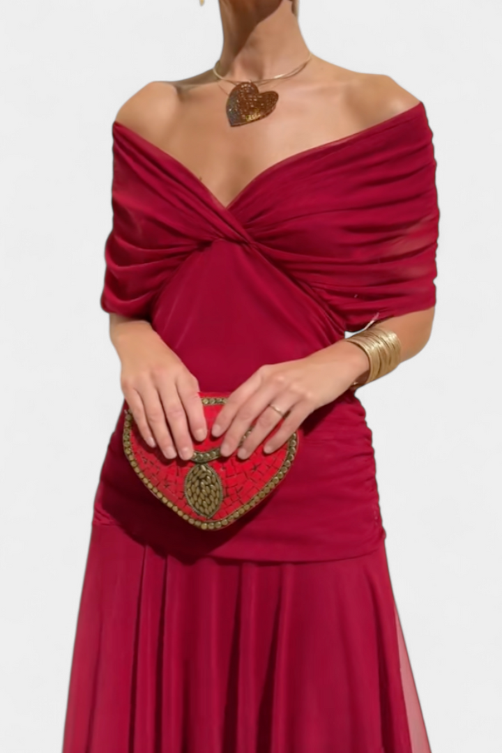 Alora™ | Long Floral Dress with V-Neck