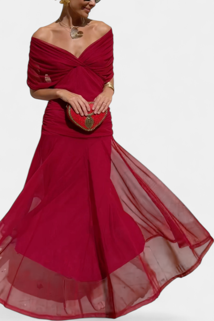 Claire | Long Floral Dress with V-Neck