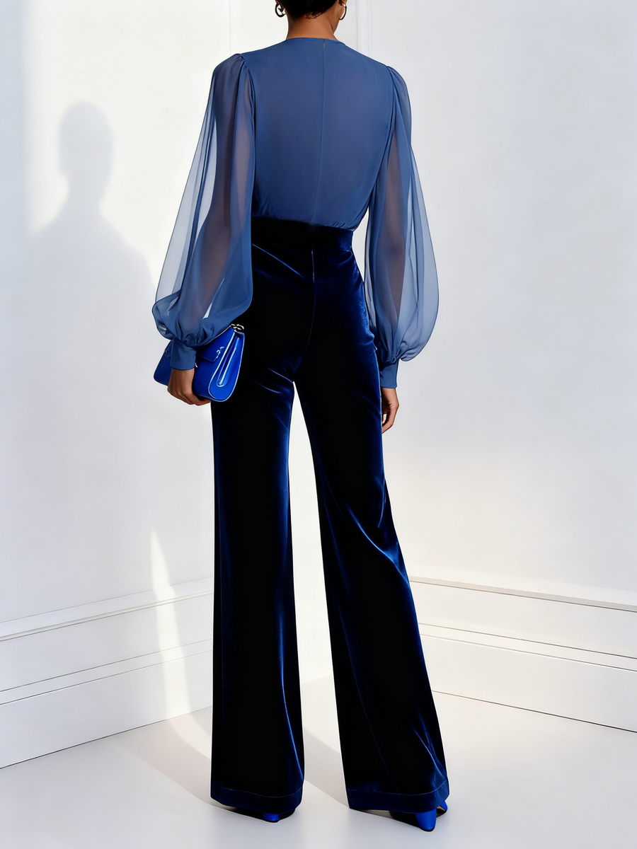 Parisa | Long Sleeve V-Neck Jumpsuit