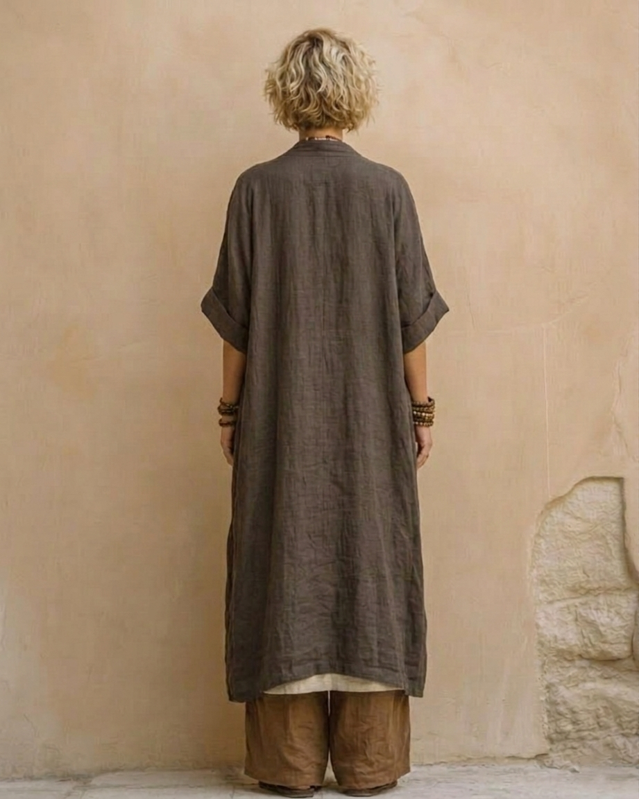 Sophie | Dark Gray &amp; Brown Tribal Print Three-Piece Set