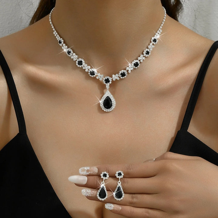 Kaylee™ | Emerald Crystal Necklace &amp; Earring Set