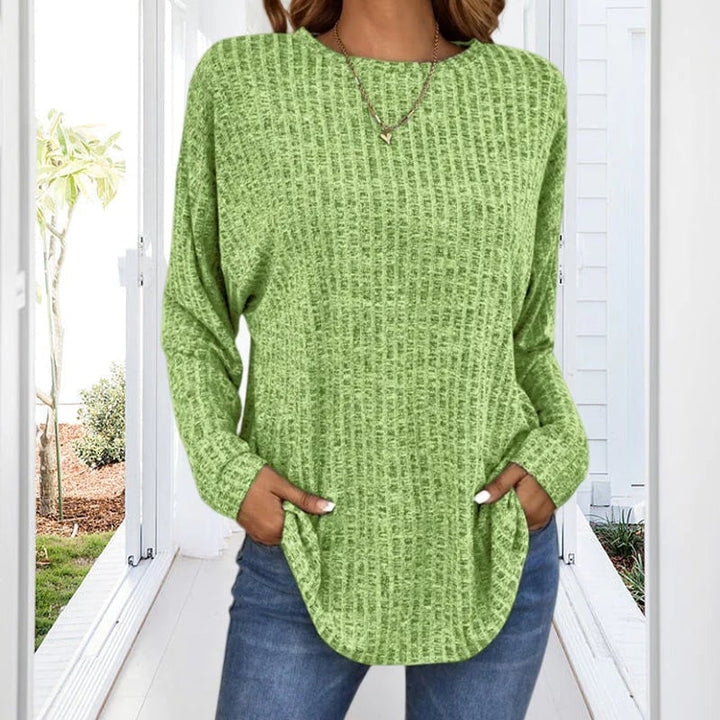 🌸Casual Long Sleeve Knit Sweater Soft Cotton Blend, Loose Fit &amp; Multiple Colors!