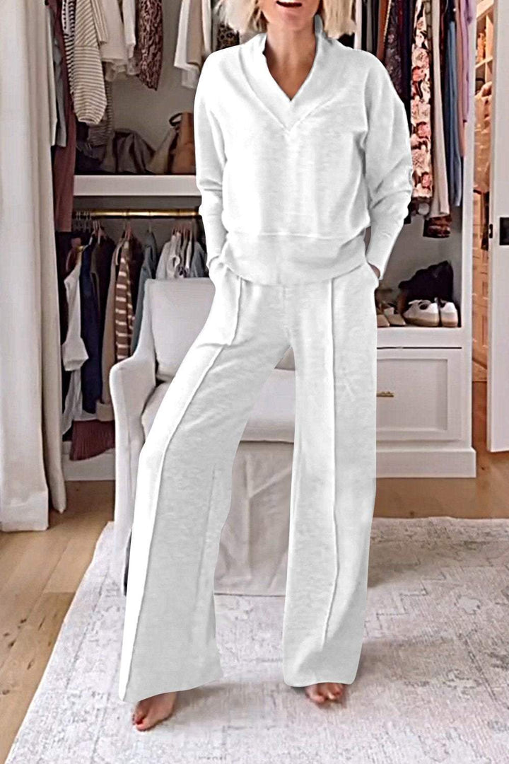 Samantha V-neck Top &amp; Pants Set