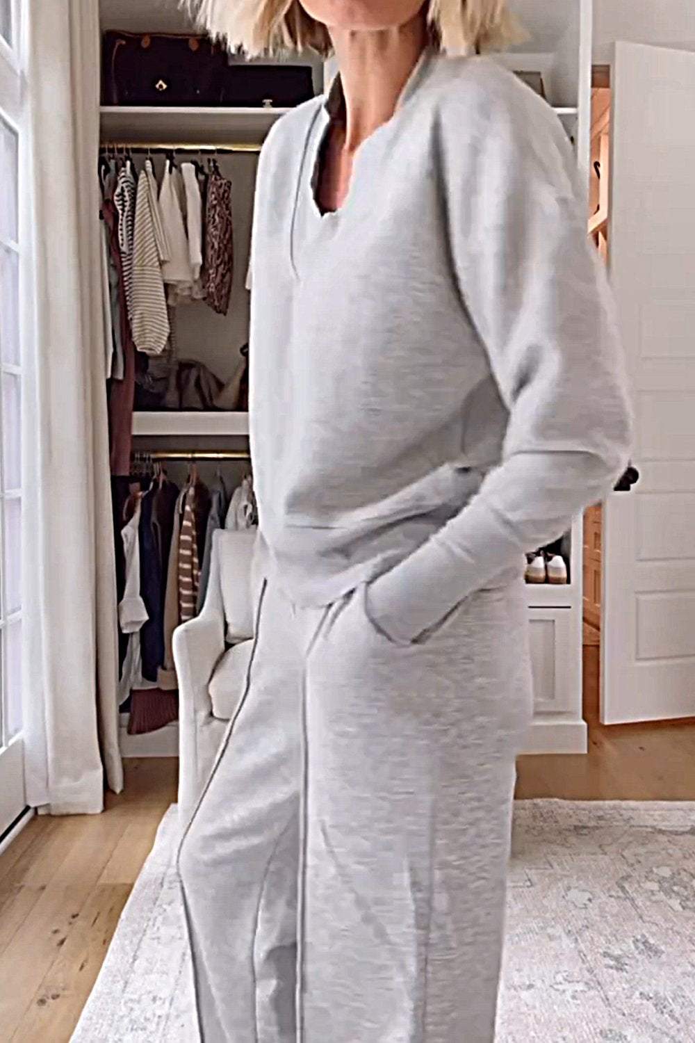 Samantha V-neck Top &amp; Pants Set