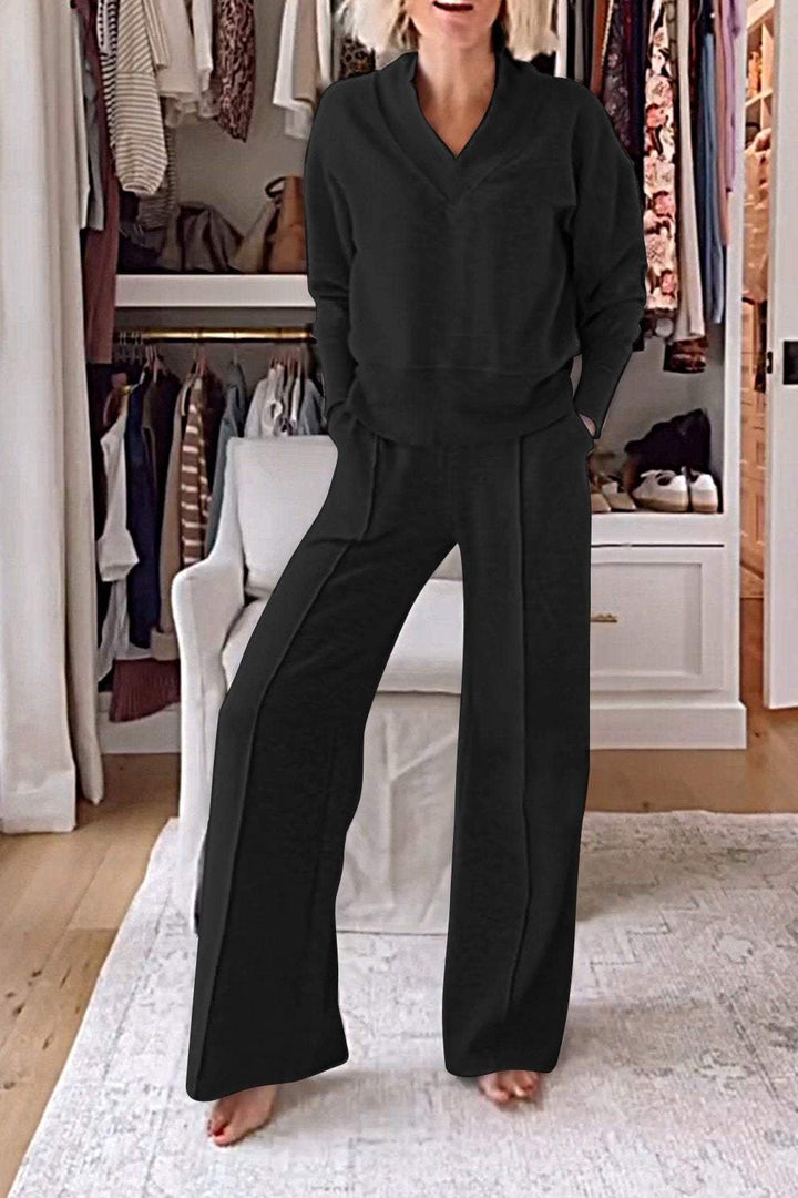 Samantha V-neck Top &amp; Pants Set