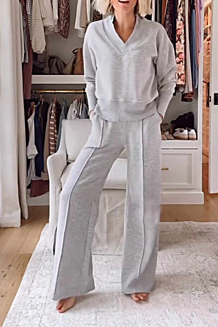 Samantha V-neck Top &amp; Pants Set