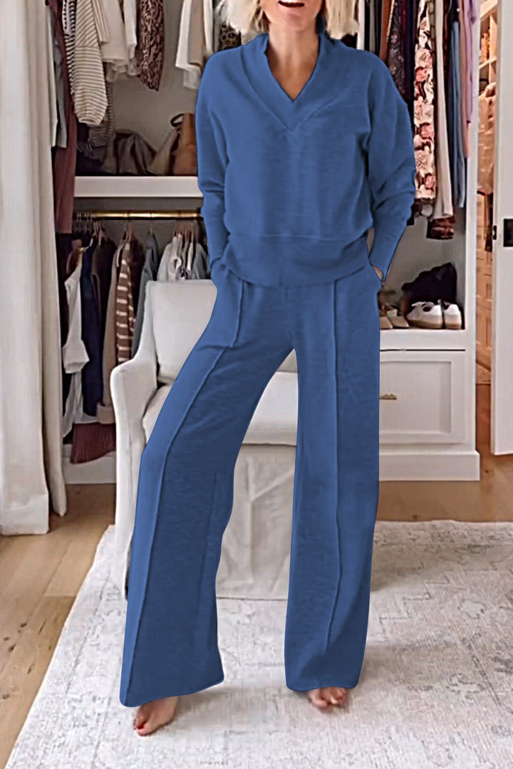 Samantha V-neck Top &amp; Pants Set
