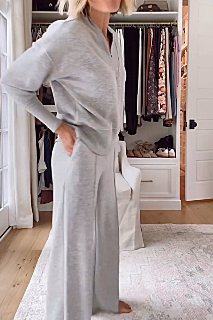 Samantha V-neck Top &amp; Pants Set