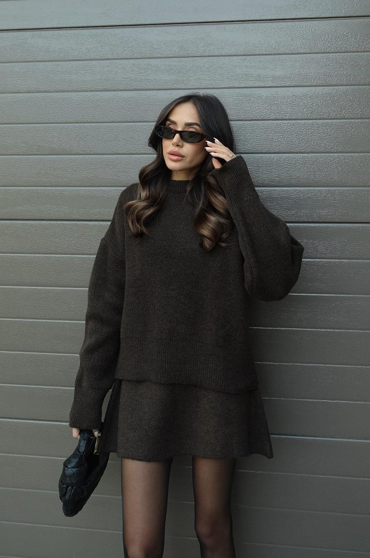 Bella Ribbed Sweater &amp; Skirt Set