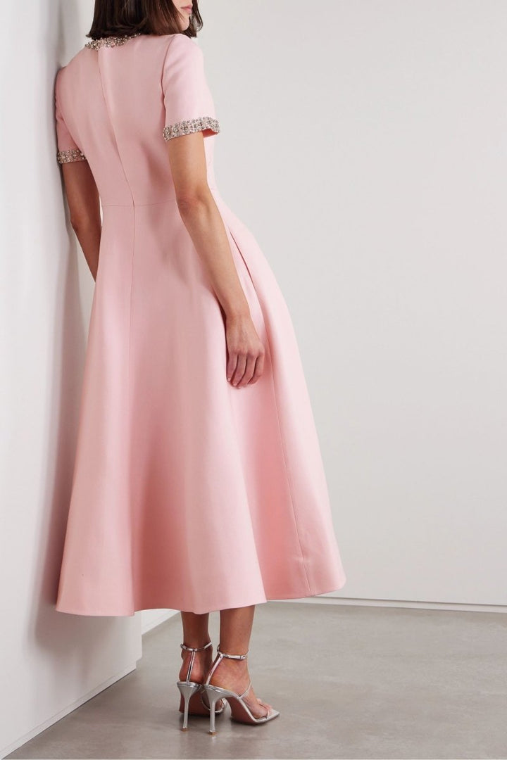 Zoe Bow with Crystal Embellished Midi Dress